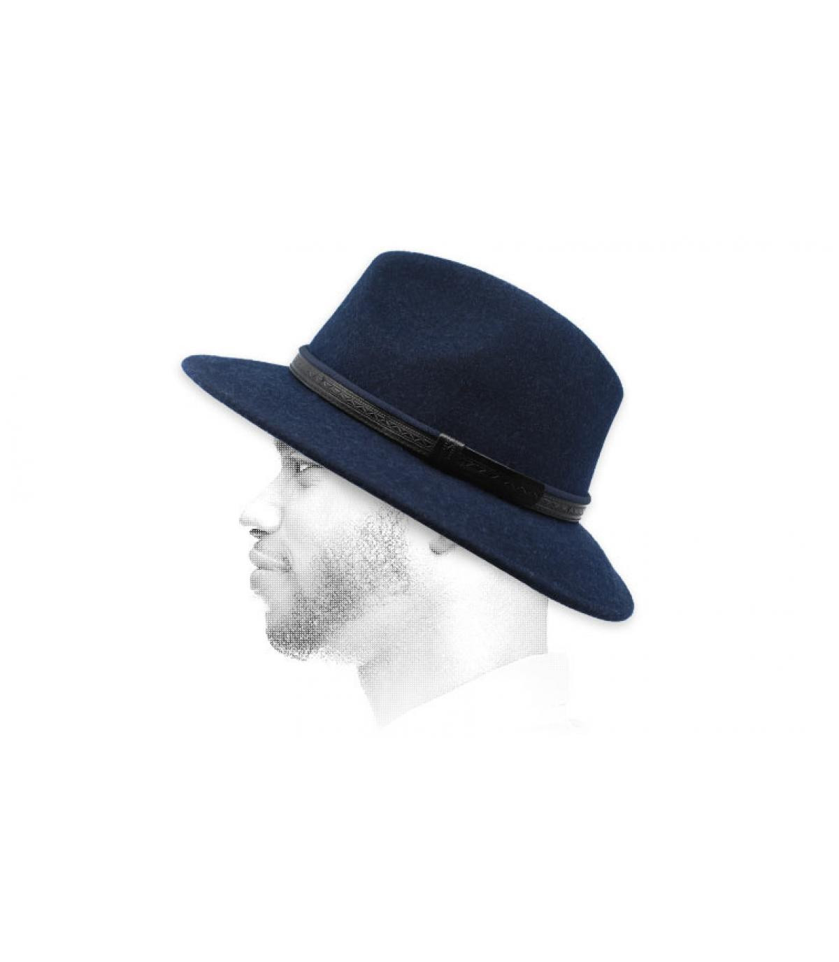fedora lana blu navy Dirk Merigallia indigo fedora lana blu navy Dirk Merigallia indigo